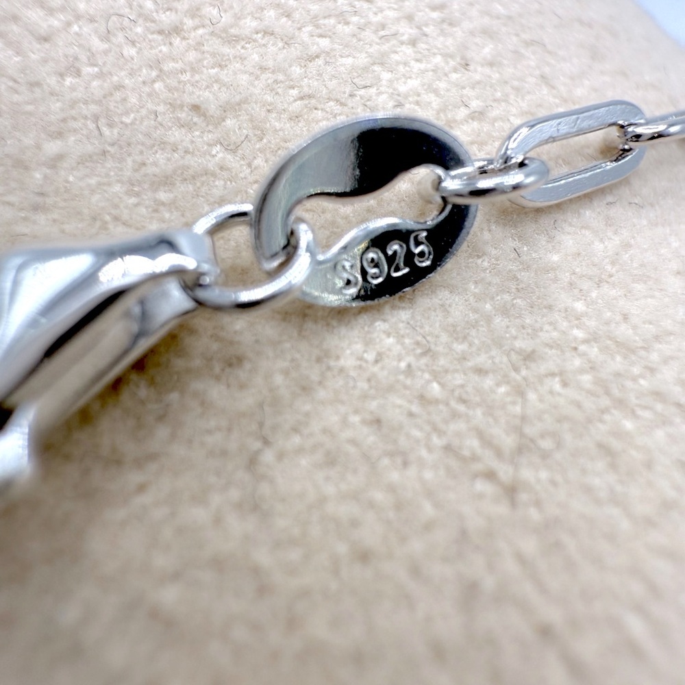 7” .925 Sterling Silver Cz Heart Bracelet - Picture 7 of 13
